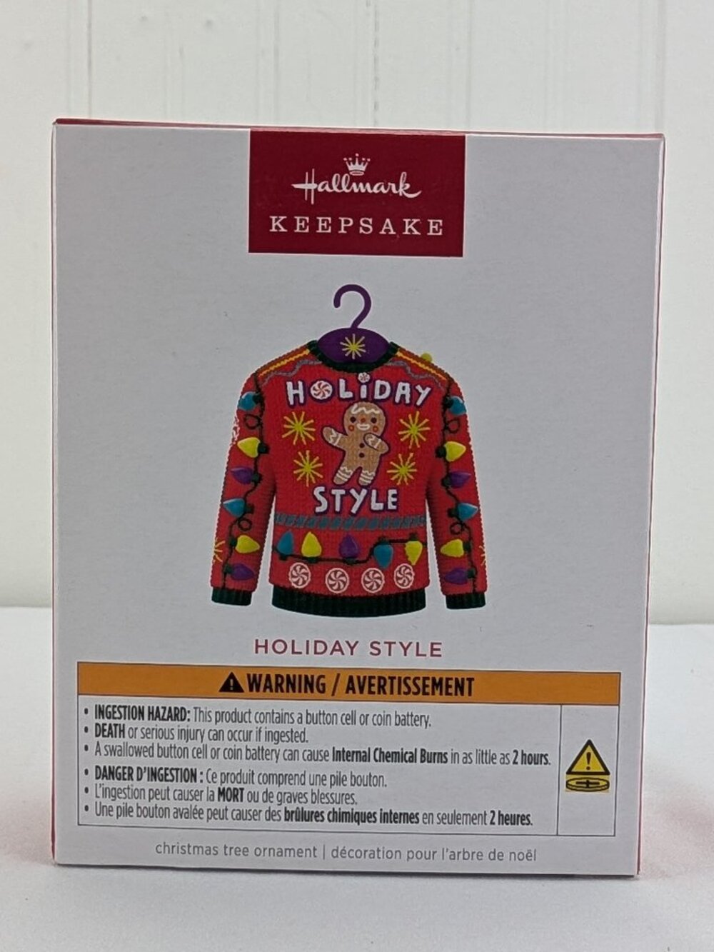 Hallmark Keepsake Ornament Holiday Style Ugly Sweater Magic Light Christmas New
